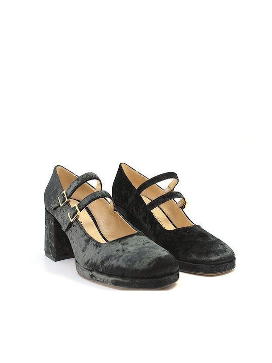 Black Velvet Heels Fabio Rusconi 2399 Tuscania Ciniglia Nero