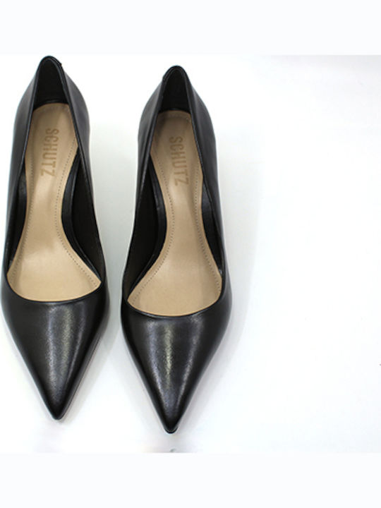 Δερματινες Μυτερες Μαυρες Γοβες Schutz 89210 Black