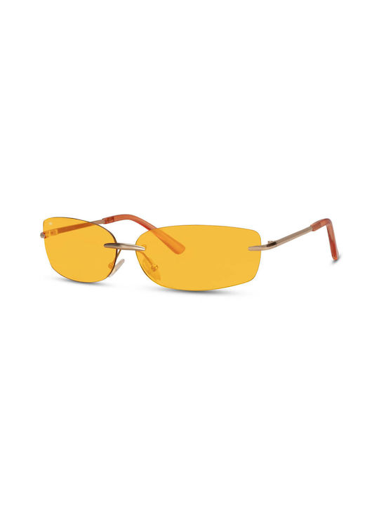 Red Raven Women's Sunglasses with Gold Metal Frame and Orange Lens 47851022057806