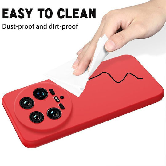 Solid Color Back Cover Silicone Red (Xiaomi 14 Ultra)
