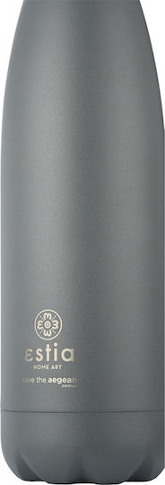 Estia Travel Flask Lite Save the Aegean Recyclable Bottle Thermos Stainless Steel 500ml Fjord Grey