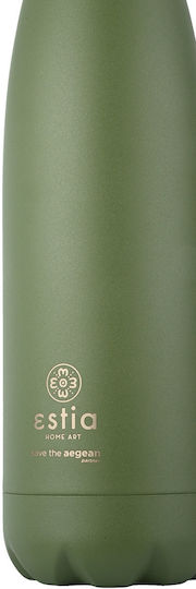 Estia Travel Flask Lite Save the Aegean Recyclable Bottle Thermos Stainless Steel BPA Free 500ml Forest Spirit