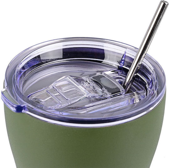 Estia Coffee Mug Save The Aegean Glass Thermos Stainless Steel BPA Free 350ml Forest Spirit with Straw