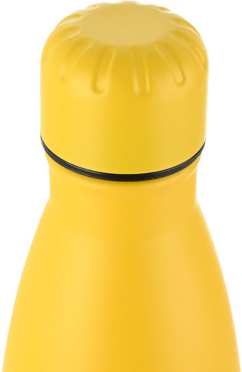 Estia Travel Flask Lite Save the Aegean Recyclable Bottle Thermos Stainless Steel BPA Free 500ml Pineapple Yellow