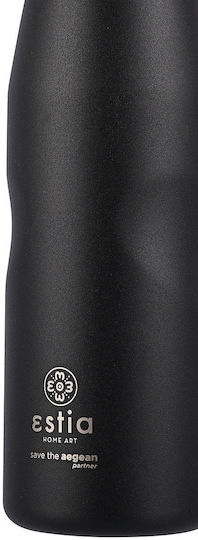 Estia Travel Flask Save the Aegean Bottle Thermos Stainless Steel BPA Free 750ml Midnight Black