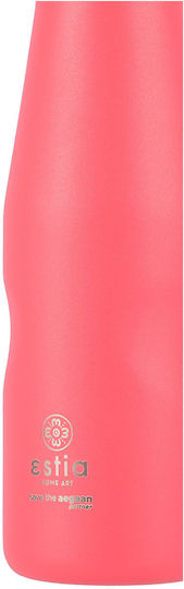 Estia Travel Flask Save the Aegean Ανακυκλώσιμο Μπουκάλι Θερμός Ανοξείδωτο BPA Free 750ml Fusion Coral