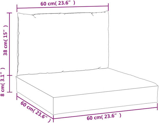 vidaXL Pernă De Canapea Perne Pentru Scaune De Grădină Cu Spătar Verde Waterproof 2 Buc 60x60cm