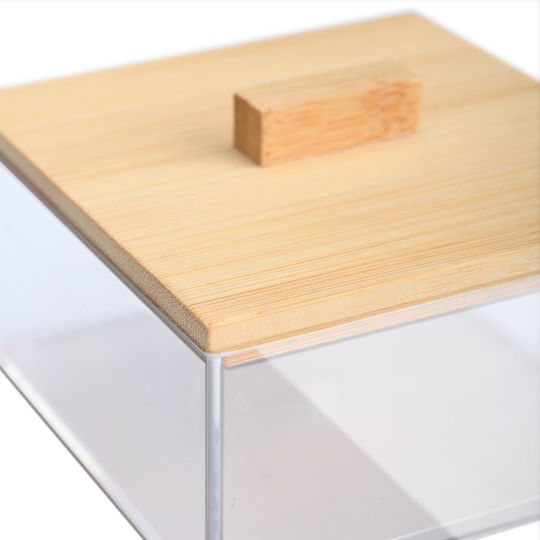 Homely Essentials Επιτραπέζια Θήκη για Βαμβάκι Μπαμπού Διάφανη