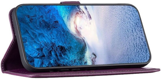 Binfen Husă Wallet Din Piele Artificială Violet Galaxy A55