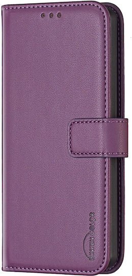 Binfen Husă Wallet Din Piele Artificială Violet Galaxy A55