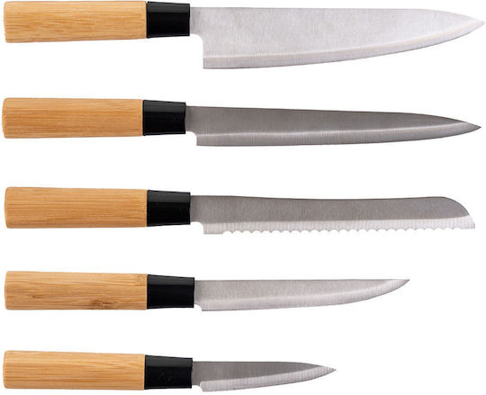 Estia Knife Set with Block from Stainless Steel 5pcs