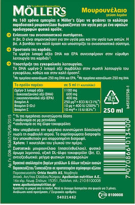 Moller's Cod Liver Oil Ulei de morun Potrivit pentru copii 250ml Lămâie