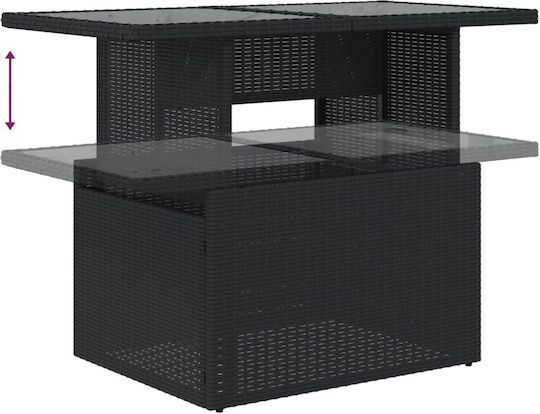 Set Cameră De Zi Pentru Exterior 10 Piese Negru Cu Perne