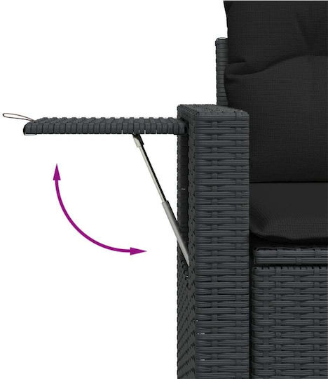 Set Cameră De Zi Pentru Exterior 10 Piese Negru Cu Perne