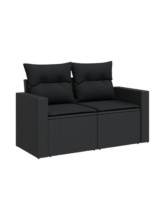 Set Outdoor Lounge Black with Pillows 5pcs