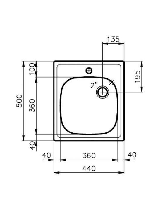 Foster 1000 Drop-In Chiuvetă Inox Satinat L44xW50cm Argintiu