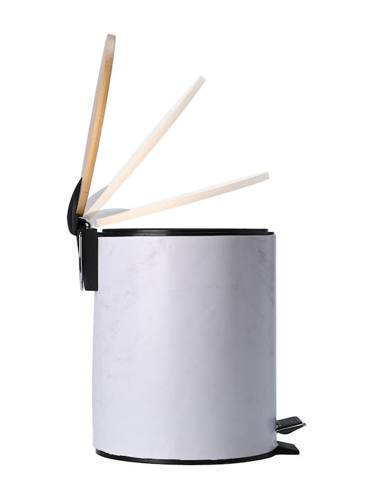 Marble 02-22020 Plastic Bathroom Bin Soft Close 5lt White