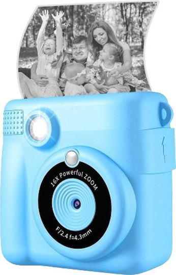 Lamtech Kid Instant Παιδική Φωτογραφική Μηχανή 2MP με Θερμική Εκτύπωση Γαλάζια