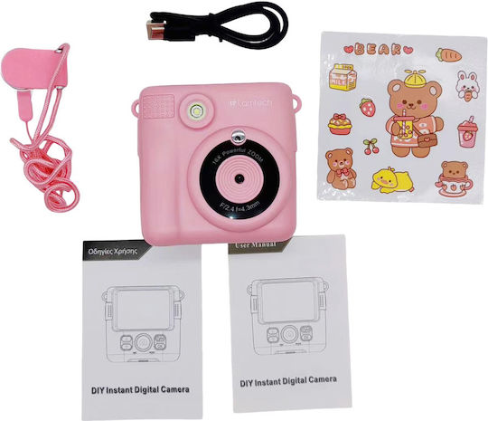 Lamtech LAM114253 Children's Camera 2MP with Thermal Printing Optical Zoom 16x Pink
