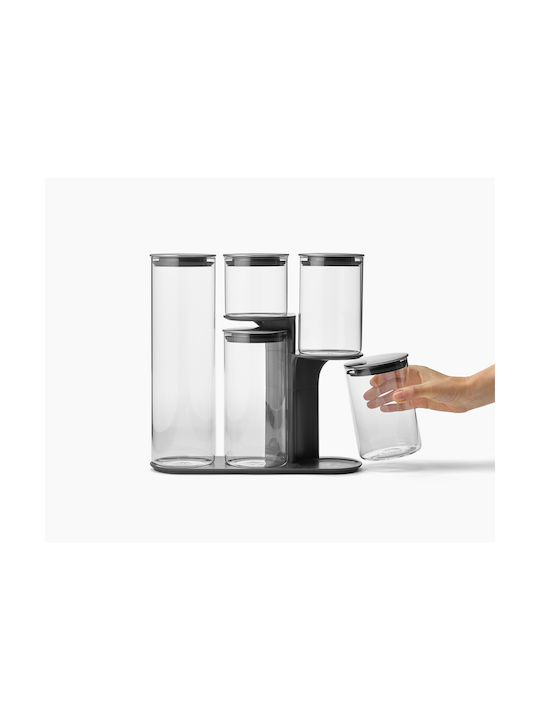 Joseph Joseph Podium Set 5Stück Gläser Allgemeine Verwendung mit luftdichtem Deckel & Basis Glas Transparent 32.6cm