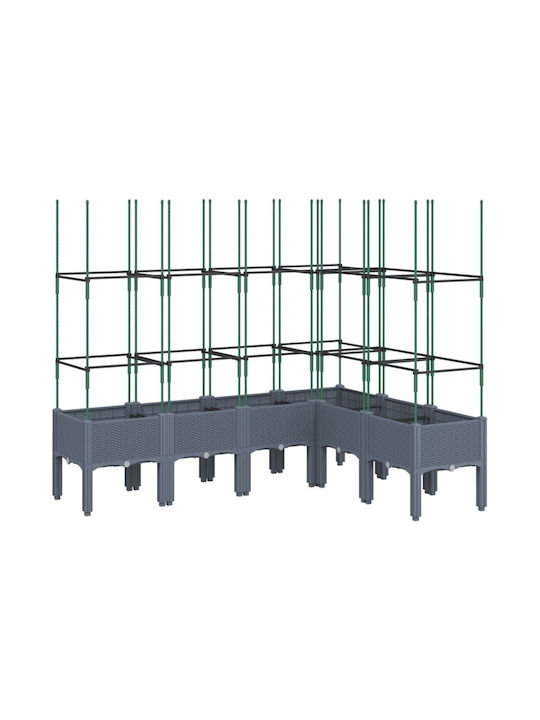 vidaXL Ζαρντινιέρα Πλαστική Γκρι 160x120x142.5εκ.