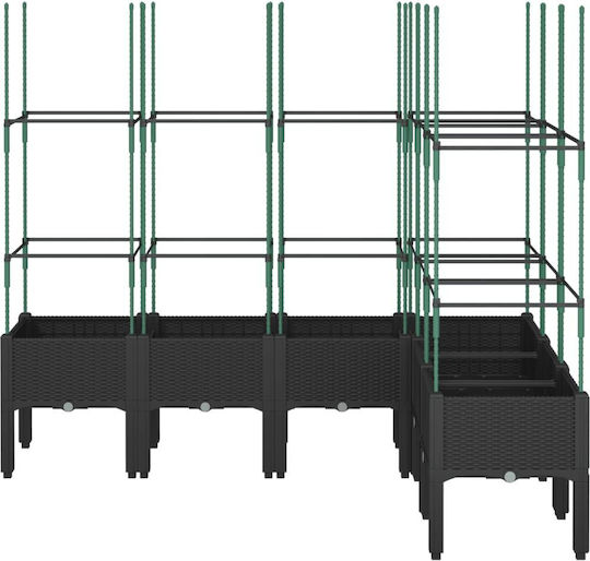 vidaXL Ζαρντινιέρα Πλαστική Μαύρο 160x120x142.5εκ.