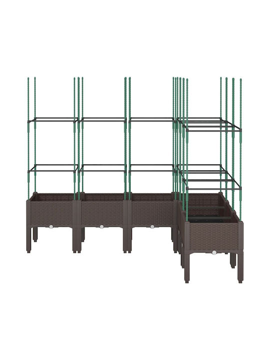 vidaXL Planter Box Plastic Brown 160x120x142.5cm.