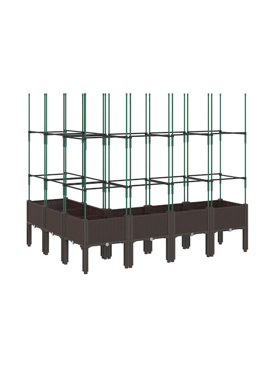 vidaXL Planter Box Plastic Brown 160x120x142.5cm.