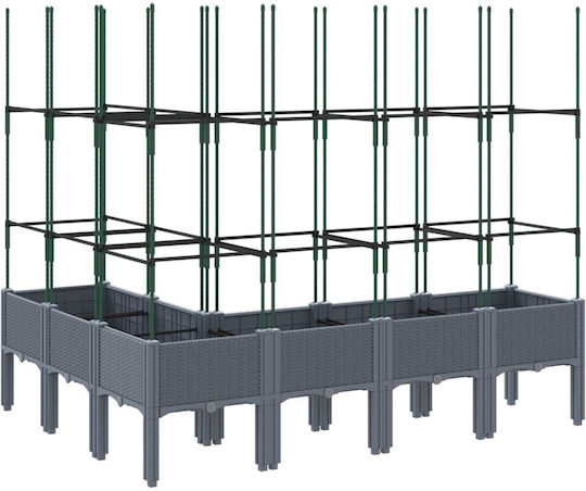 vidaXL Ζαρντινιέρα Πλαστική Γκρι 160x120x142.5εκ.
