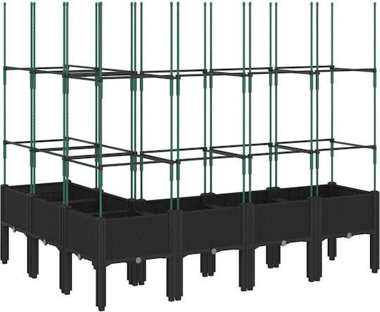 vidaXL Ζαρντινιέρα Πλαστική Μαύρο 160x120x142.5εκ.