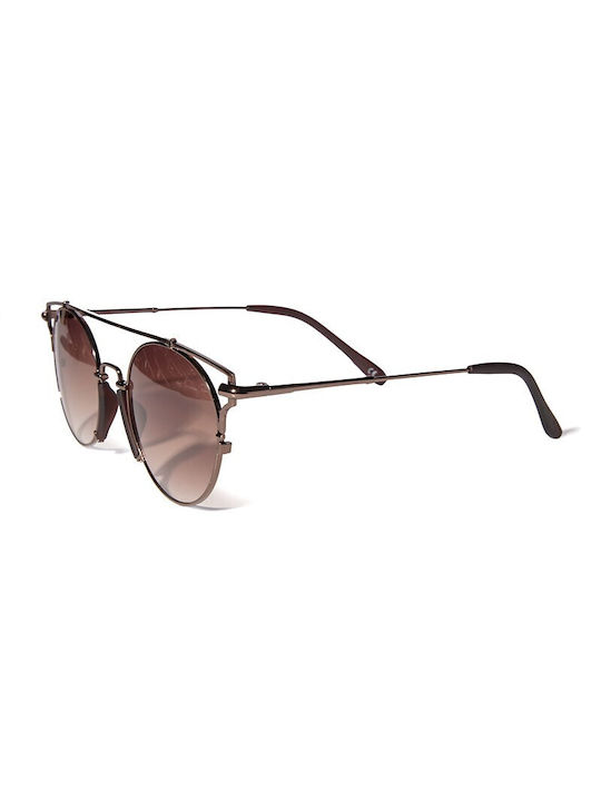 V-store Sunglasses with Brown Metal Frame and Brown Gradient Lens 18498