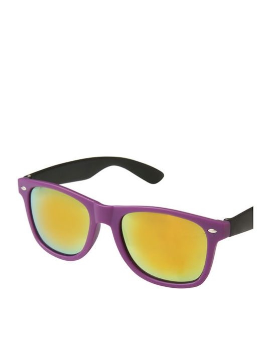 V-store Unisex Sonnenbrille mit Kunststoffrahmen Neon Purple Black Spiegel