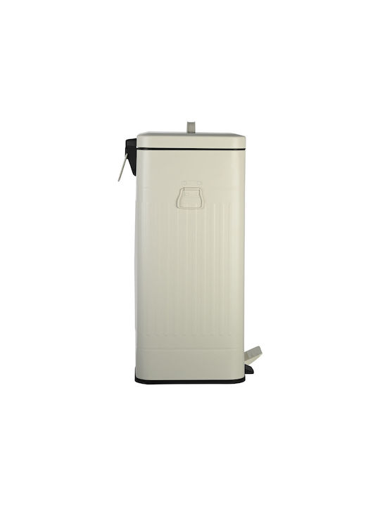 Estia Soft Close Waste Bin Waste Metallic with Pedal Ivory 30lt 1pcs