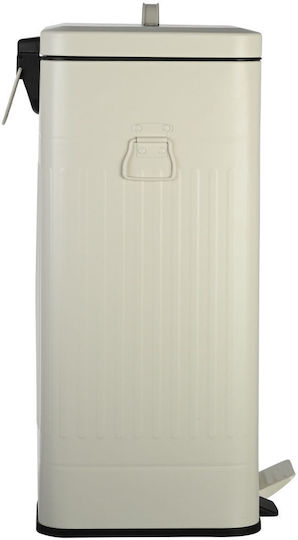 Estia Κάδος Soft Close Απορριμμάτων Μεταλλικός με Πεντάλ Ivory 30lt