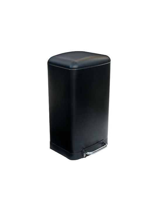 Estia Soft Close Κάδος Απορριμμάτων Μεταλλικός με Πεντάλ Black Matte 30lt
