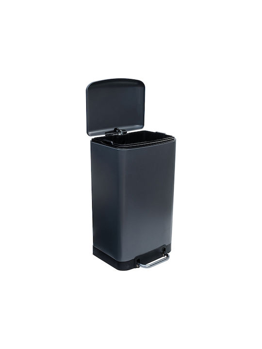 Estia Soft Close Metal Pedal Waste Bin 30lt Grey Matte