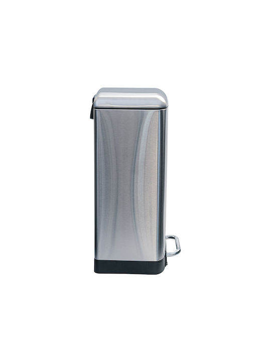 Estia Soft Close Mülleimer Metallisch mit Pedal Inox Matt 30lt