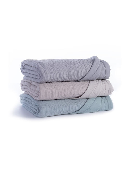 Nef-Nef Homeware Olympia Κουβερλί Υπέρδιπλο Βαμβακερό Grey 230x240cm