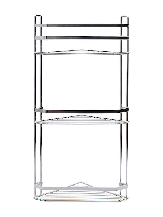 Estia 02-6464 Corner Wall Mounted Bathroom Shelf Metallic with 3 Shelves 54x28x18cm