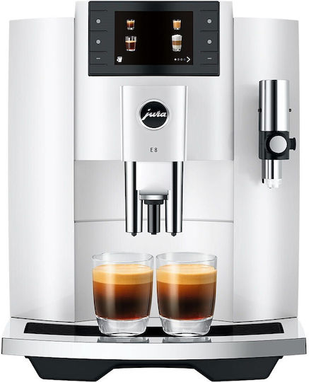 Jura E8 Piano Automatic Espresso Coffee Machine 1450W Pressure 15bar with Grinder Piano White 15585