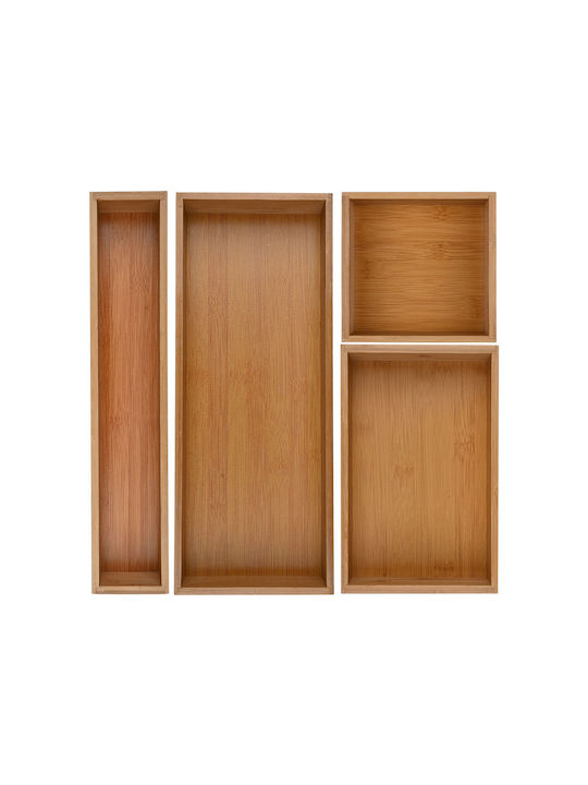 Estia Bamboo Essentials Einzelne Besteckeinsätze für Schubladen 15x15x7cm Beiges