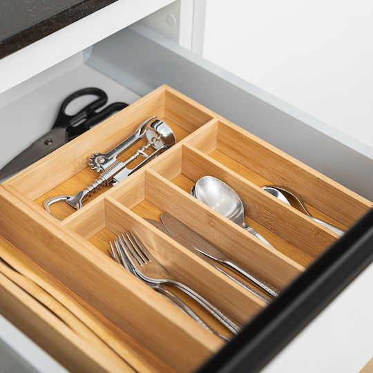 Estia Drawer Cutlery Tray Bamboo Essentials Wooden 33x23x4.5cm Brown