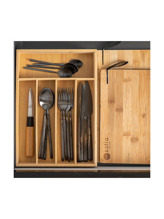 Estia Bamboo Essentials Besteckeinsatz für Schublade 23x33x4.5cm 3Stk Braun