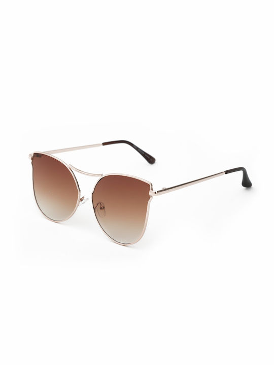 V-store Sonnenbrillen mit Rose Gold Rahmen und Braun Verlaufsfarbe Linse 20.527COFFEE