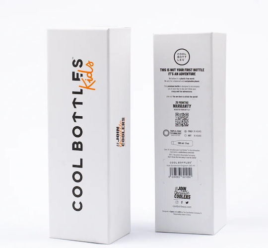 Cool Bottles Kids Water Bottle Thermos Stainless Steel with Pop-Up Cap Fruit Salad 260ml
