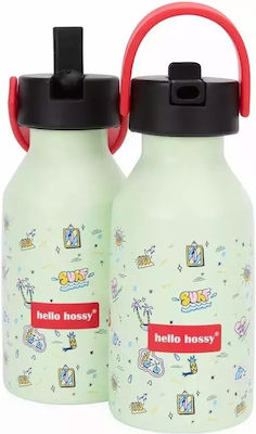 Hello Hossy Kids Water Bottle Thermos Stainless Steel with Straw 350ml