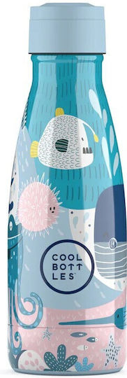 Cool Bottles Kids Water Bottle Thermos Stainless Steel with Pop-Up Cap Sea World 260ml