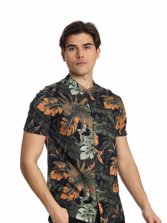 Κοντομάνικο Πουκάμισο σε Κανονική Γραμμή Floral Black