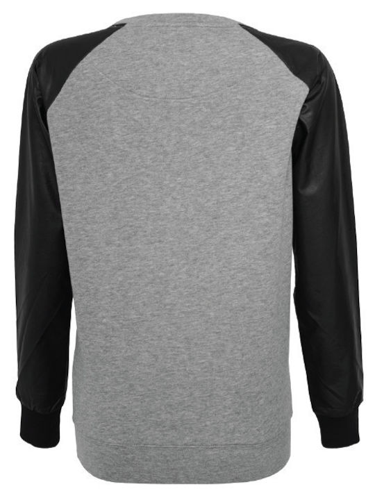 Damen Bluse Leder Grey/Black