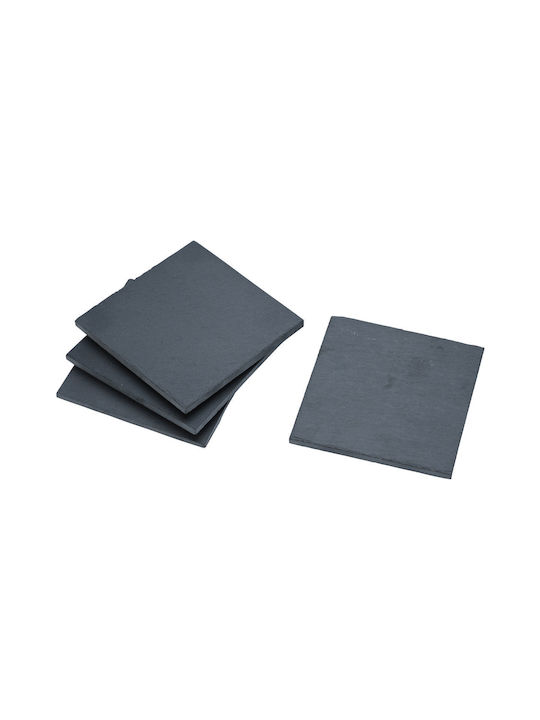 Estia Σουβέρ Πέτρινο Μαύρο 10x10cm 4τμχ